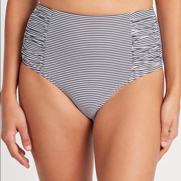 Sea Level Swim Australia NWT Positano Stripe High Waist Gathered Side Pant Size4 - Picture 1 of 16